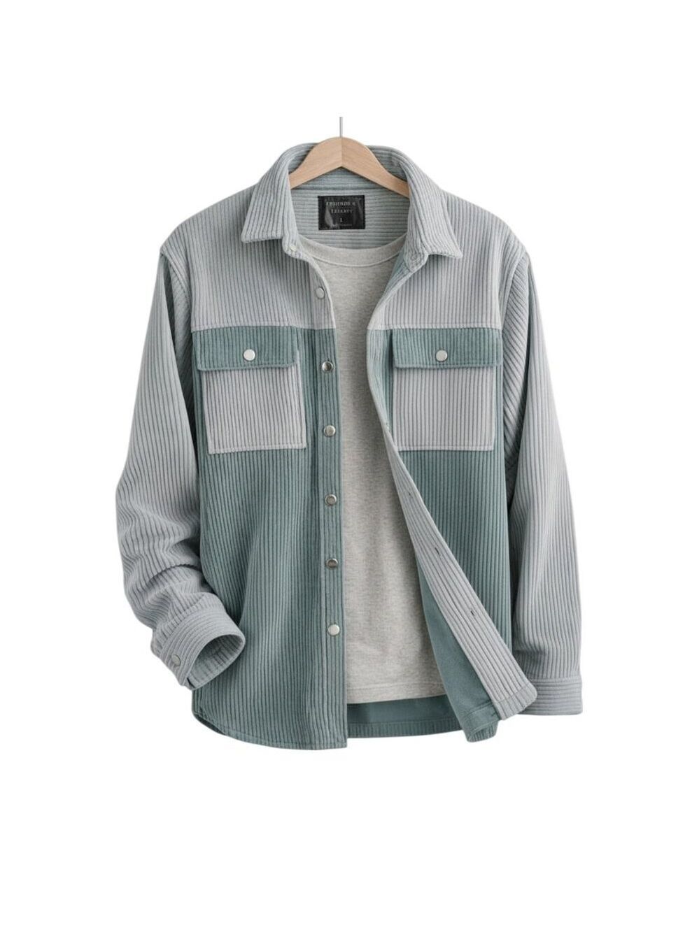 Triumph OverTragedy Corduroy Snap Overshirt Jacket Colorblock Size L